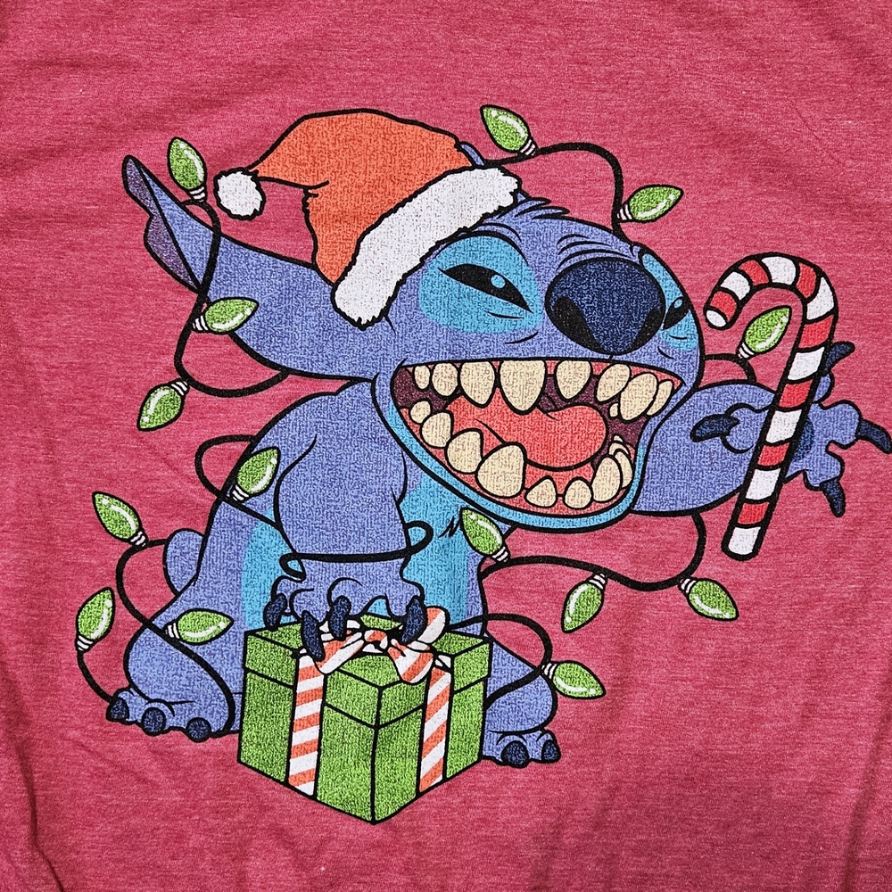 Disney Stitch Christmas T-Shirt - Red - Picture 2 of 4